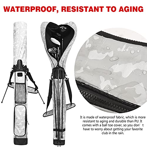 Camouflage Stand Golf Bag With Removable Padded Shoulder Strap Rain Hood(Camouflage Gray) #TOP5