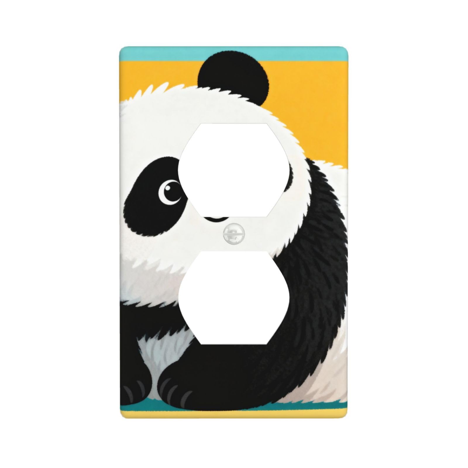 Panda Decorative Switch Plate Cover-Unbreakable Polycarbonate Wall Plate for Home Office, 1 Gang with Screws