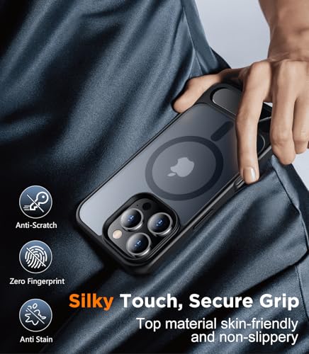 Image of Magnetic Stand Case Designed for iPhone 16 Pro Case 6.3 inch 2024 -Black