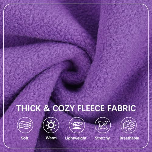 Image of BRKURLEG Dog Sweater, Warm Fleece Dog Winter Coat, Purple, XS