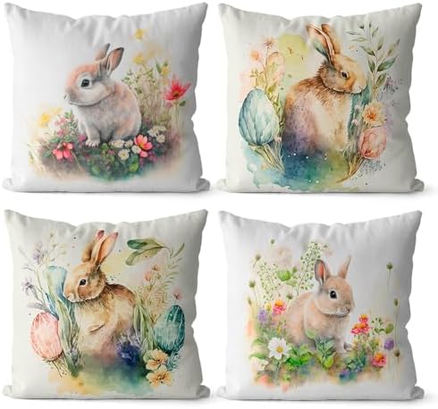 Kombigode Kit 4 Capas de Almofadas Decorativas 40x40 Aquarela Est...
