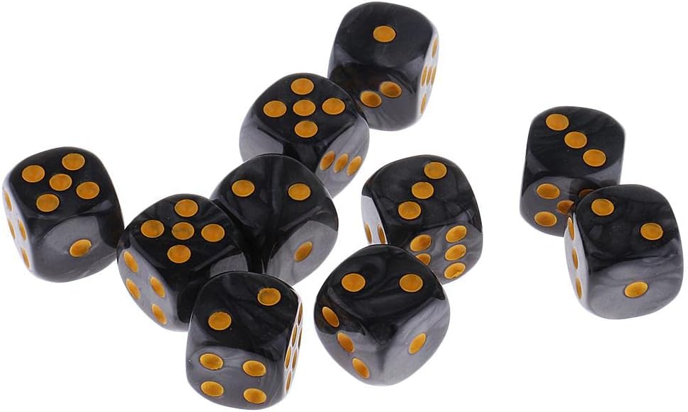 多面ダイス サイコロ 6面ダイス D6 パーティー ボードゲーム 小道具 ブラック テーブルゲーム 最大92 Offクーポン 10個