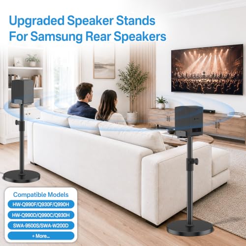 Image of Heavy Duty Speaker Stand Pair for Samsung HW-Q990H /Q990F /Q930F /Q990D /Q930D