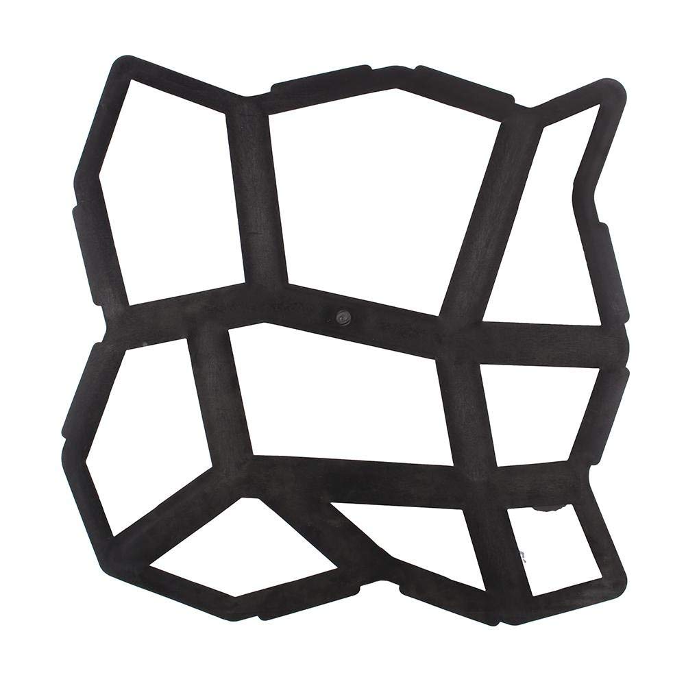 Estink Molde para Pavimentos de Hormigón, Diseño Irregular, 43x43x4cm, Plástico Negro, para Jardín y Entrada