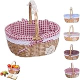 【Soluzione di Stoccaggio Versatile】Perfetto sia come classico cestino da picnic per avventure all'aperto che come elegante cestino in vimini piccolo con manico per l'organizzazione della casa, questo pezzo versatile funziona meravigliosamente per conservare frutta, verdura, pane o come accento decorativo per la casa