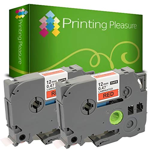 Printing Pleasure 2 x TZe-431 TZ-431 Black on Red Label Tapes compatible with P-Touch Label Printing Machines | 12mm x 8m