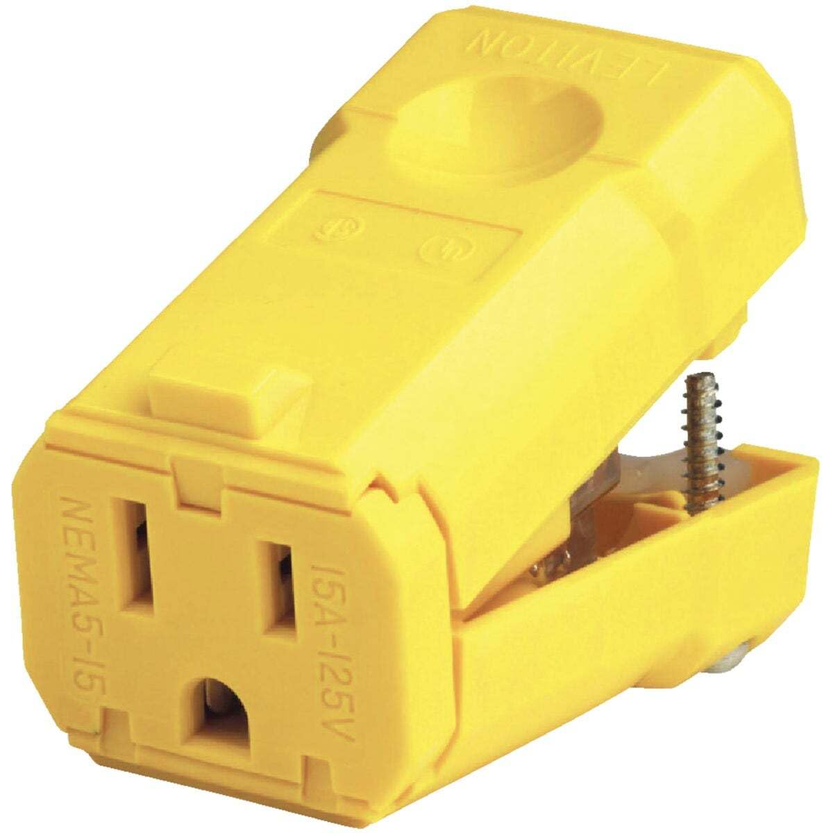 Leviton 15 Amp, 125 Volt, Connector, Straight Blade, Industrial