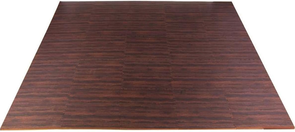 Home Aesthetics 100 Sq. Ft 3/8 Inch Thick Printed Foam Tiles Interlocking Foam Mat, Dark Wood Oak Grain Style - (24" x 24", 25 pcs), Protective Flooring for Home, Exercise or Trade Show