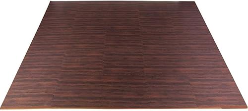 Miniatura 11 de Home Aesthetics Alfombrilla de espuma estampada de 100 pies cuadrados de 3/8 pulgadas de grosor, impresión de grano de madera marrón natural