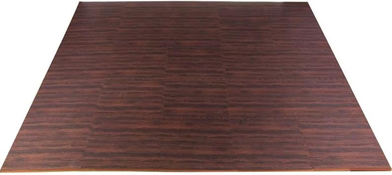 100 Sq. Ft 3/8 Inch Thick Printed Foam Tiles Interlocking Foam Mat, Dark Wood Oak Grain Style - (24 x 24, 25 pcs), Protective Flooring for Home, Exercise or Trade Show