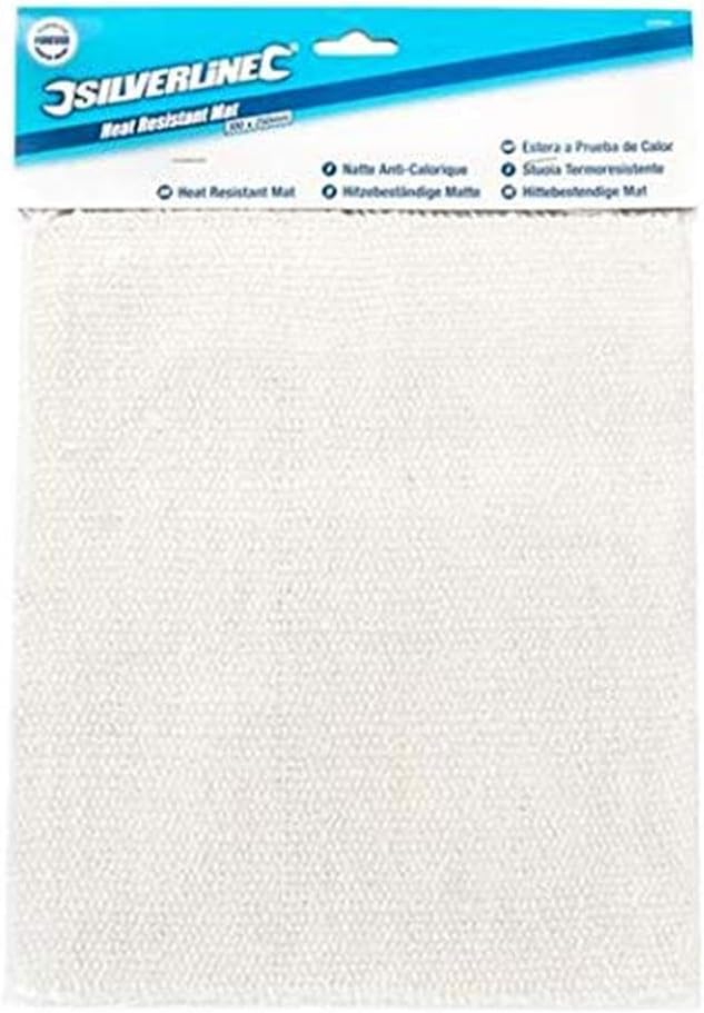Silverline 633540 Soldering Mat, Heat-resistant up to 600°C, 300 x 250mm
