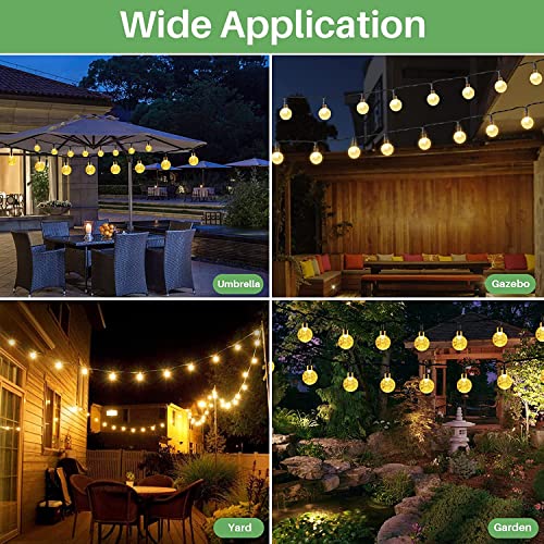 Luzes Solares De Corda Ao Ar Livre à Prova d'água Para Decoração De Jardim (9.5m Lâmpadas Dourado)