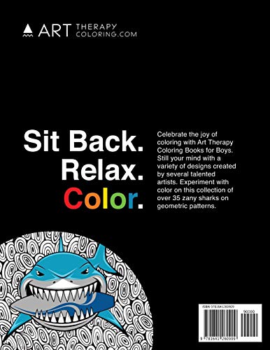 Coloring Books For Boys: Sharks: Advanced Coloring Pages For Tweens, Older Kids & Boys, Geometric Designs & Patterns, Underwater Ocean Theme, Surfing ... Practice For Stress Relief & Relaxation #TOP1