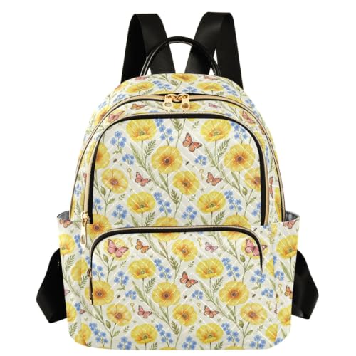 Mochila para mujer pequeña con 3 bolsillos con cremallera para organización