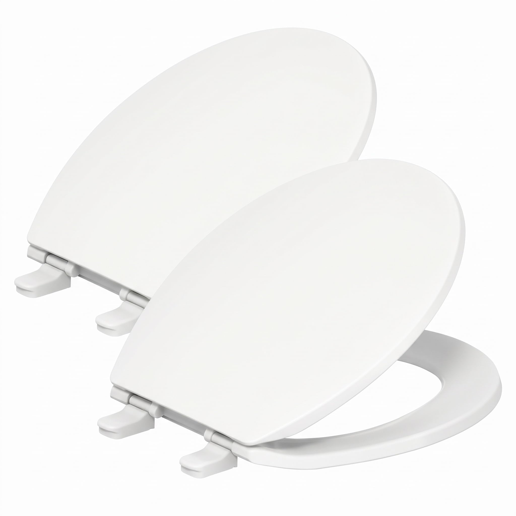 KOHLER K-4775-0 Brevia Round Toilet Seat with Quick-Release Hinges And Quick-Attach Hardware For Easy Clean, White (Pack of 2)