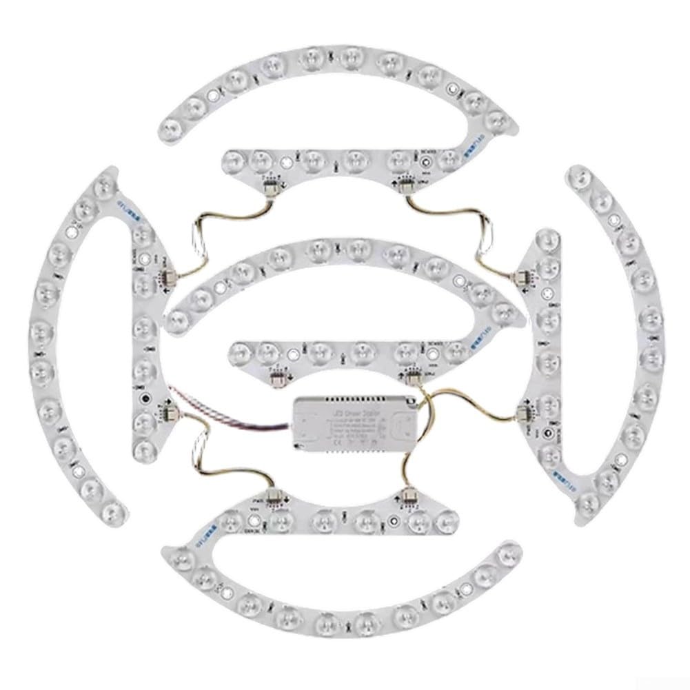 Modulo LED per plafoniera, 72 W/96 W, kit di ricambio dimmerabile con lente ottica, temperatura 3 colori 3000 K-6000 K, installazione magnetica per riparazioni di casa e ufficio (6 pezzi)