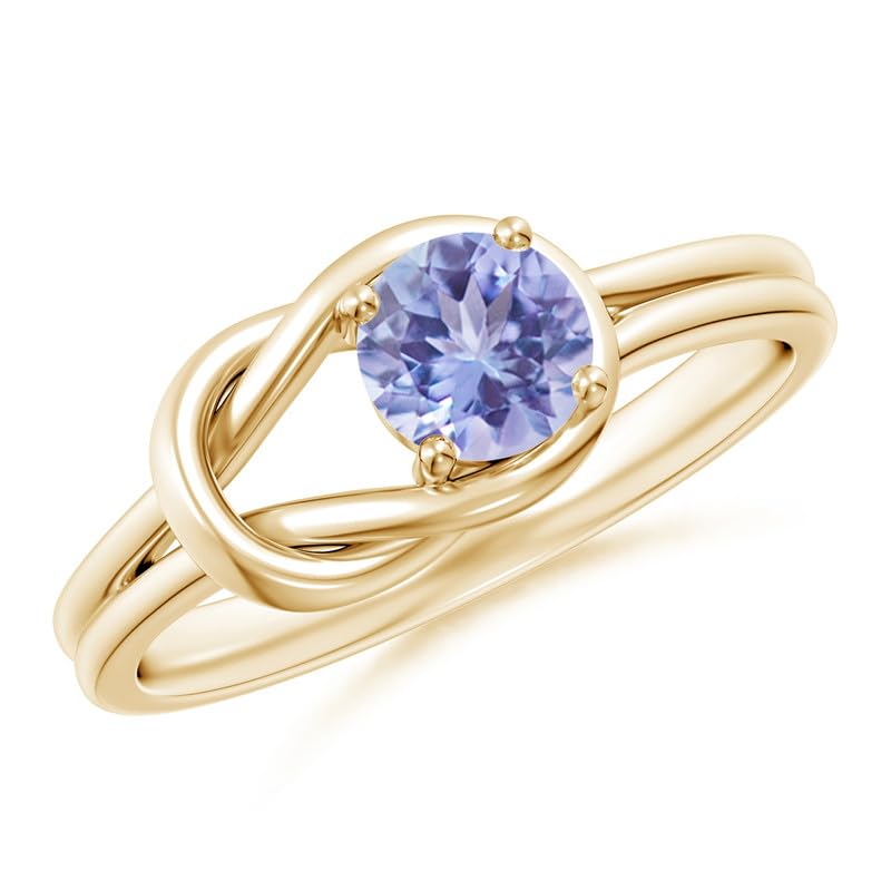 GOLDHARTZ Natural Gemstone Round Solitaire Infinity Knot Ring for Women | 12 Birthstones | 925 Sterling Silver | 18kt Yellow Gold Overlay | Engagement Ring (GH0165-tanzanite Ring_12) (B0D3D88H78) Amazon Price History, Amazon Price Tracker