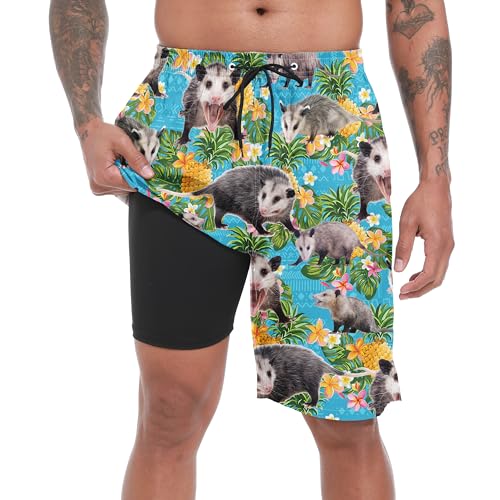 Mens Swim Trunks with Compression Liner 9