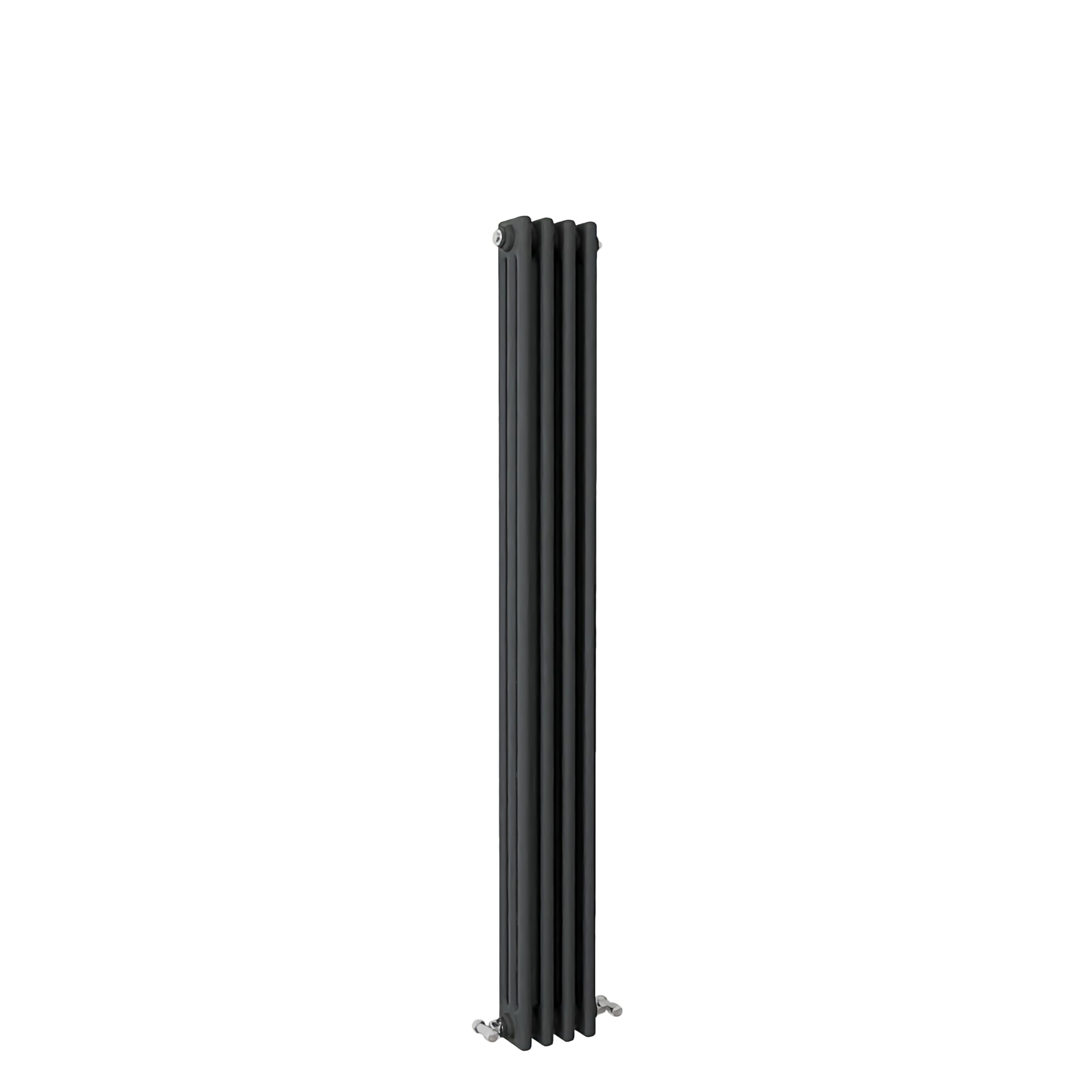 SLINE SANITARY Traditional 3 Column Cast Iron Style Radiator Vertical Anthracite 1500x200mm