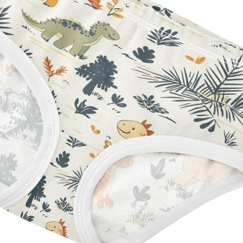 ZZKKO Forest Dinosaur Cute Girls Underwear Toddler Panties for Girls Comfort Brief Size 2-8T3
