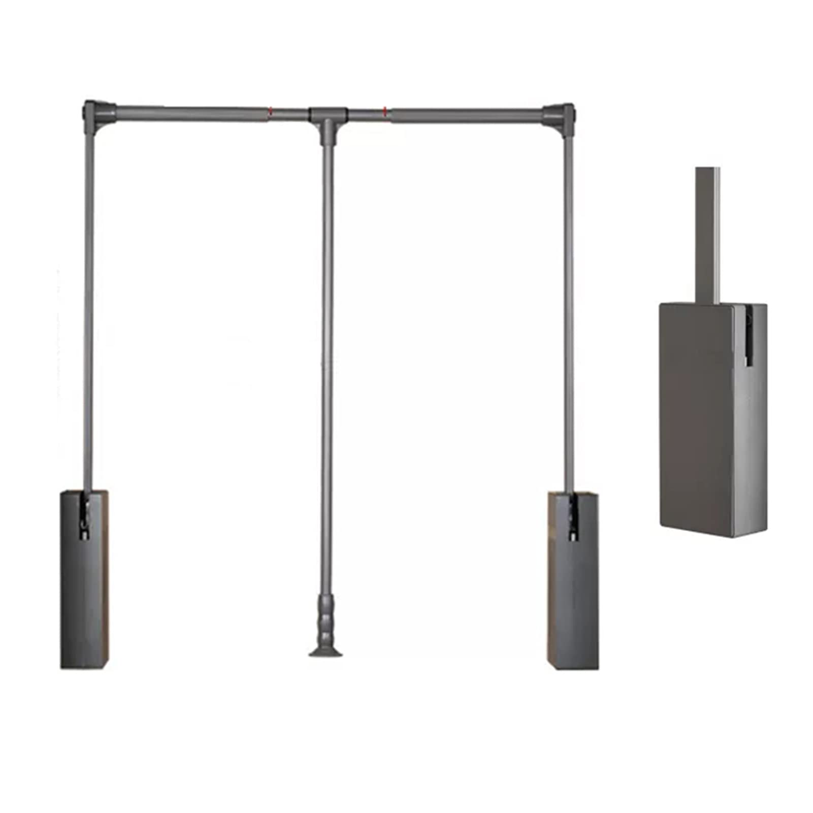 Appendiabito Saliscendi per Armadio Larghezza Regolabile Asta Porta Abiti Singolo A Scomparsa Rimovibile Appendiabiti Lift da Parete,Grigio,660to890mm