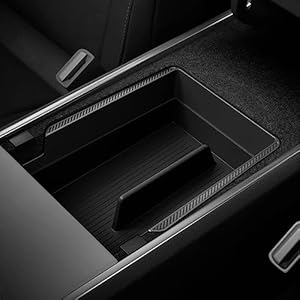 Spigen Console Organizer Tray (Carbon Edition) Ontworpen voor Tesla Model 3/Y met Smooth Slide Technology..