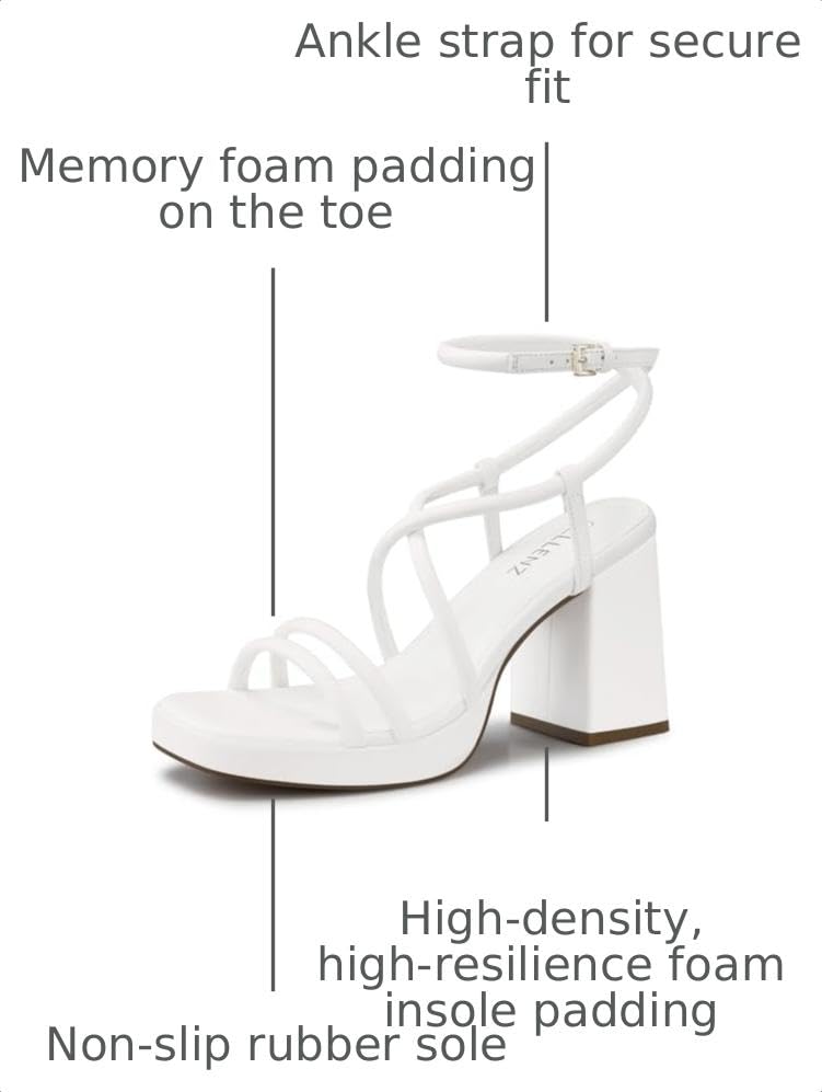 Image of CELLENZ Women Chunky Platform Heels: 3.9 Inch Strappy High Heel Sandals