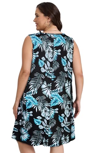 Image of elescat Plus Size Summer Dresses for Women Sleeveless Pockets Beach Tshirt Tank Sundress 2026