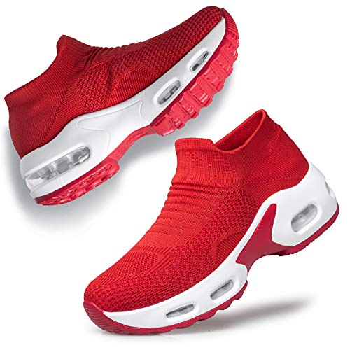 Image of YHOON Women's Walking Shoes Slip-On - Comfortable Work Shoes for Standing All Day, Breathable Air Cushion Nursing Sneakers