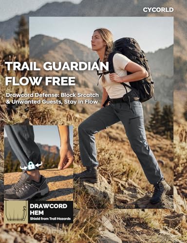 Image of Cycorld Women's-Hiking-Pants-Convertible Quick-Dry-Stretch-Lightweight Zip-Off Outdoor Pants with 5 Deep Pockets