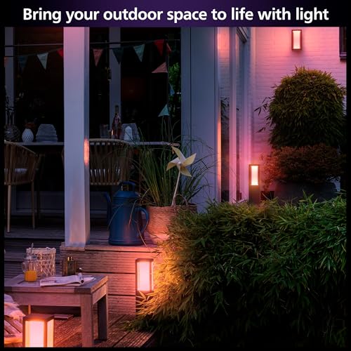 Philips Hue Impress Outdoor Pedestal Light (Low-volt), (400 x 100mm) White & Color Light, Voice Control, Bridge required by Philips Hue - Image 4