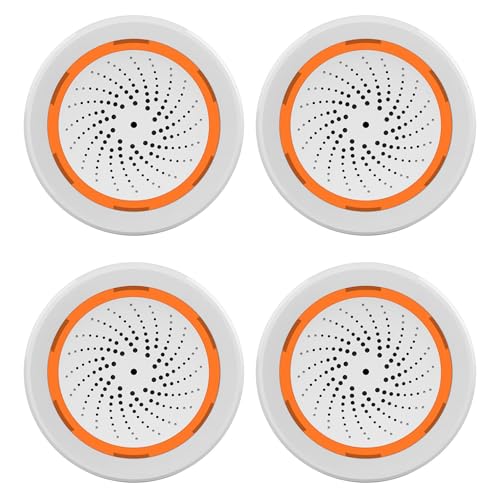 ISTOVO 4X Sensor de Luz y Sonido ZigBee NEO 90DB Sensor de Alarma de Sirena Incorporado Tuya Smart Life