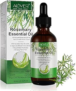 Rosemary Essential Oil, Rosemary Oil for Hair Growth & Skin Care, Rosemary Hair Oil, Hair Loss Treatment, Strengthens Hair, Nourishes Scalp, Rid of Itchy and Dry Scalp, Suit for Women Men, 2.02 Oz
