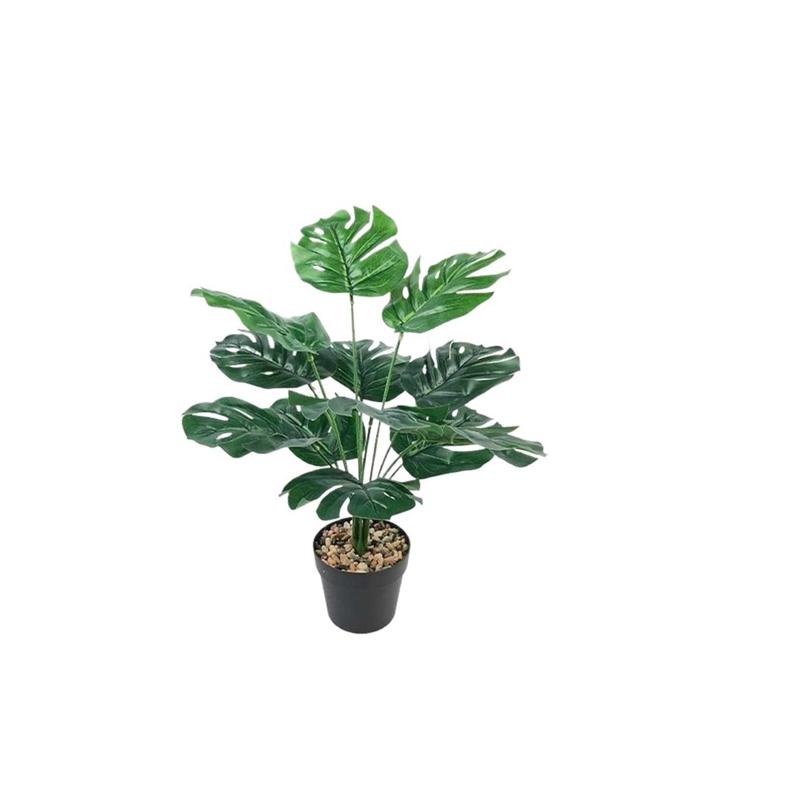 Artificial Foliage Stems Green Artificial Tropical Palm Branches 12-18 Forks Turtle Back Leaf Fake Plant Living Room Balcony Decorative Leaves(Type 6)