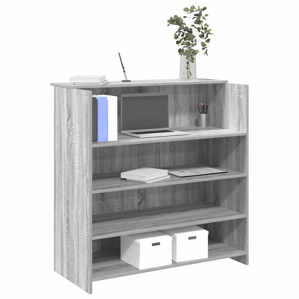 vidaXL Banco Reception Grigio Sonoma 100x50x103,5 cm Legno Multistrato Ufficio