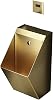 Urinario de acero inoxidable para montaje en pared con sensor automático y fluxómetro, accesorio de baño para hogares, oficinas y baños públicos (Oro - Urinario + Sensor) 1