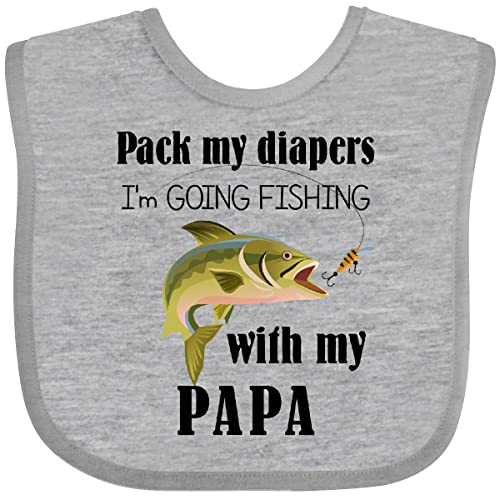 inktastic Pack My Diapers I Am Going Fishing with Papa Baby Bib