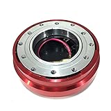 クイック リリース ステアリング ボス 薄型 スリムタイプ 25mm 脱着式 ハンドル 盗難 防止 汎用品 (レッド)