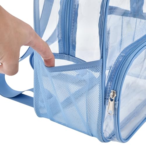 Image of Busiuw Clear Backpack for Stadium Events 12x12x6 with Front Pocket for Concert Sport Fashion Women Backpack Events Work Travel(Sky blue)