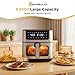 NEWBULIG Air Fryer 6.34QT, Airfryer with Visible Window, 400℉ Fast Heating Air Fryers Oven with Nonstick and Dishwasher-Safe Basket, 8-in-1 Cooking Preset, Timer，Auto-Off, Stainless Steel, Black