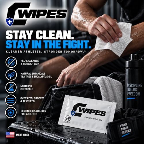 CFLWR C Wipes – Individually Wrapped Body Wipes for Wrestling, Jiu Jitsu (BJJ) & MMA Athletes – Gym Hygiene Wipes – 30 Count — 사진 6