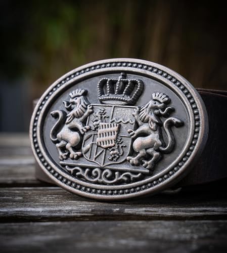 Schöneberger Trachten Couture men traditional leather belt, lederhosen belt with Bavarian buckle, belt for Oktoberfest Lukas2