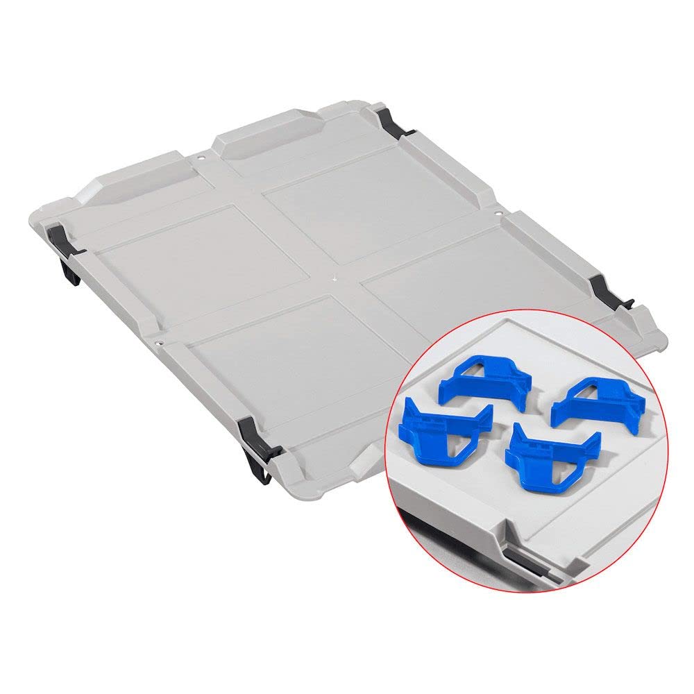 SuperSparSet 10x Auflagedeckel Set Eurobox NextGen mit 4 blauen Schiebeschnappverschlüssen | BxT 40x60 | Eurobehälter, Transportbox, Transportbehälter, Stapelbehälter