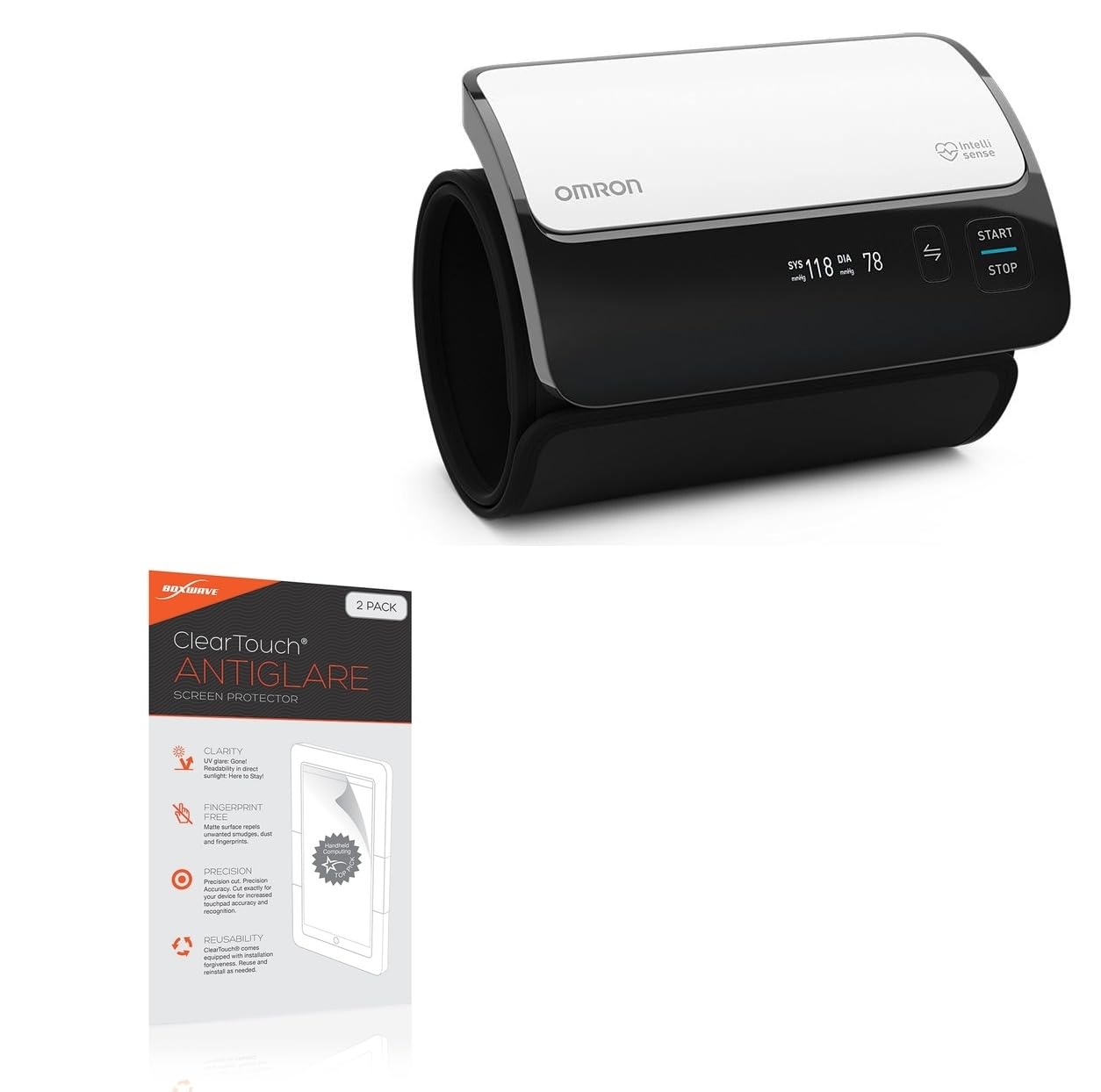 BoxWave Screen Protector Compatible with Omron Evolv BP7000 - ClearTouch Anti-Glare (2-Pack), Anti-Fingerprint Matte Film Skin