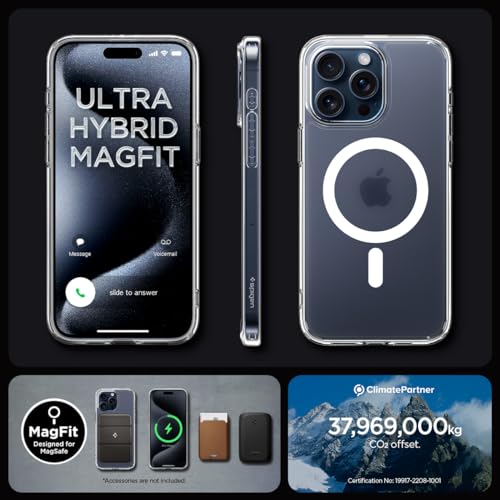 Spigen Ultra Hybrid MagFit for iPhone 15 Pro Max Case, Frost Clear - image 7