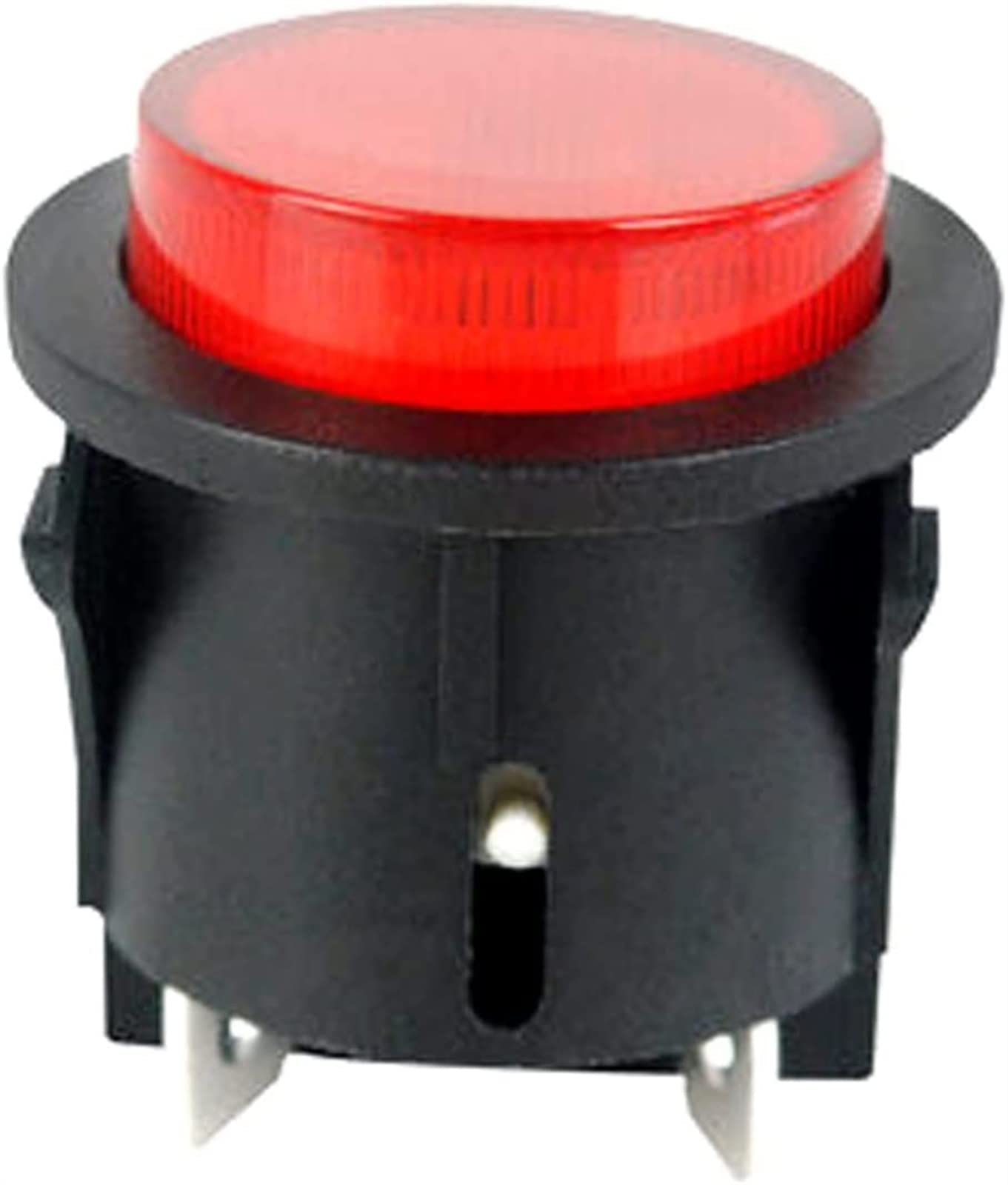 Interruptor basculante Interruptor de botón pulsador Rojo con luz Interruptor de alimentación táctil de 4 Pines 15A 250V Interruptor basculante Redondo eléctrico 28 * 23.2mm PS18-16-2