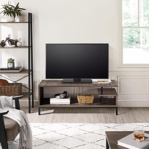 Yaheetech TV Stand Table for TV up to 55 inch, Wood Elegant TV Stand Cabinet with Metal Supports Storage Shelf for Living Room Home Entertainment Center - Image 3