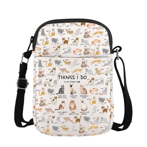 Cats Lover Gift Things I Do in My Spare Time Cat Crossbody Bag Pet Owner Gifts Cats Mom Gifts Funny Kitten Crossbody Purse - Main Image