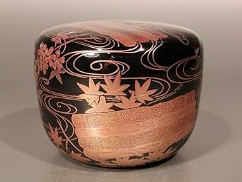 Amazon.co.jp: 茶道具 平棗 花筏蒔絵、 輪島塗 奥野美峰（おくの