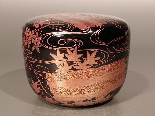 Amazon.co.jp: 茶道具 平棗 花筏蒔絵、 輪島塗 奥野美峰（おくの